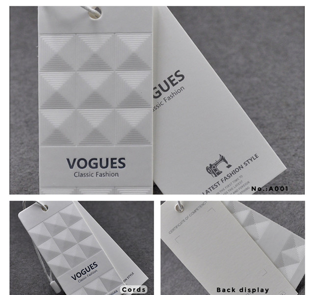 Top grade price hang tag with cords clothes paper swing labels