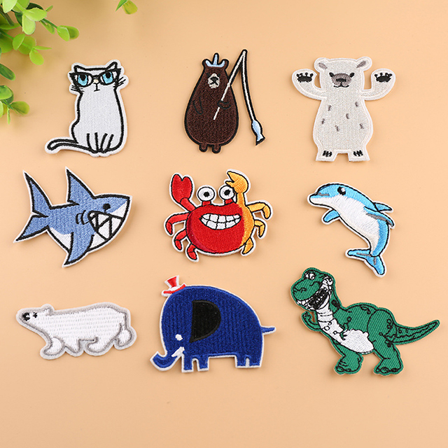Cute Animal Pattern Embroider Woven Patchs for Children's Clothing