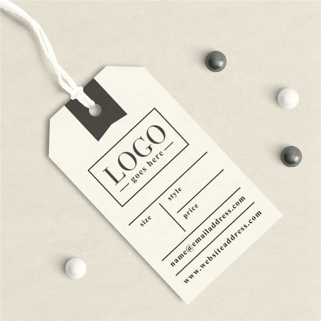 Fashion Custom Luxury Silk Screen Printing Cardboard Custom Logo String Hang Tag For Clothing Hangtags