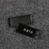 New Style Black Color Silk Printing White Logo Soft Satin Garment Woven Label