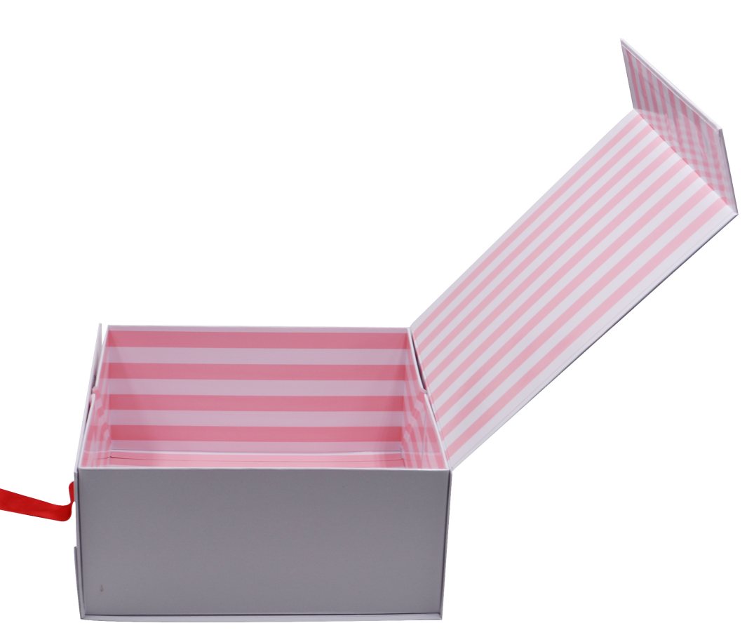 Custom Logo Luxury Cardboard Magnetic Folding Gift Box With Ribbon
