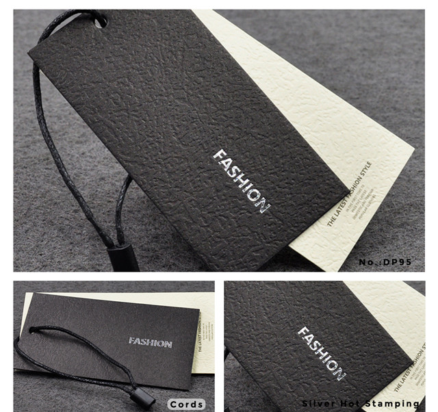 Top grade price hang tag with cords clothes paper swing labels