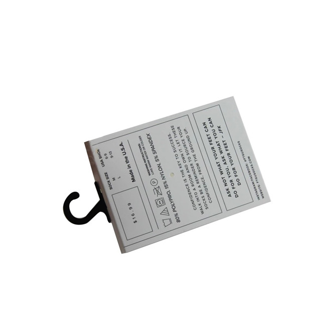 Hook Socks Trademark Tag Socks Material Packing Paper Card Hanging Socks