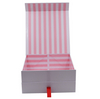 Custom Logo Luxury Cardboard Magnetic Folding Gift Box With Ribbon
