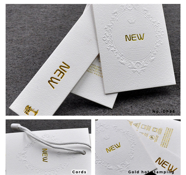 Top grade price hang tag with cords clothes paper swing labels