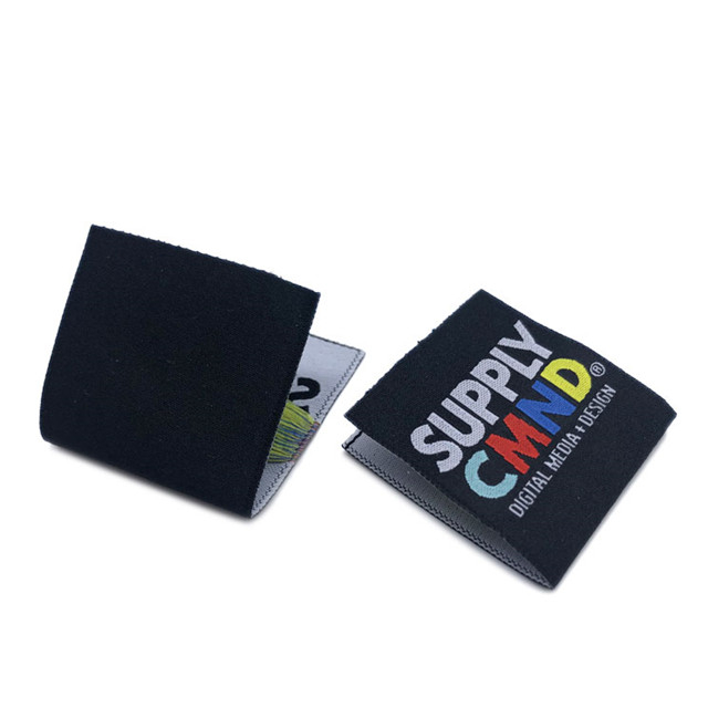 Custom Brand Name Logo Label Center Fold Neck Woven Tags Labels for Clothing