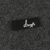 New Style Black Color Silk Printing White Logo Soft Satin Garment Woven Label