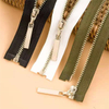  Custom Gold Silver Rose Gold Brass Metal Zipper Copper Metal Teeth Zipper for Leather Jacket Coat Bag Clothing 