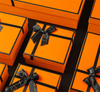 Orange Gift Box with Bow Knot Gift Box Custom Heaven And Earth Cover Gift Box