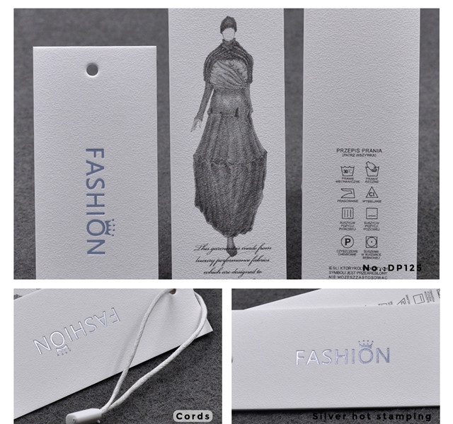 Top grade price hang tag with cords clothes paper swing labels