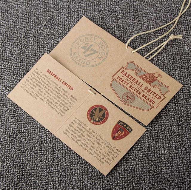 High Quality Kraft Paper Square Blank Gift Card for Men's Wear