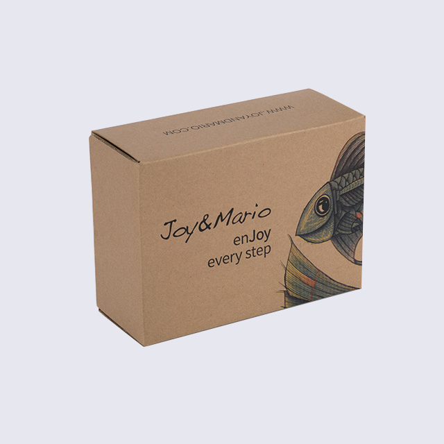 Kraft Shoe-box Custom Clamshell Corrugated Paper Men's And Women's Shoe-box
