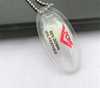  New Plastic PVC Waterproof Swing Tags Clear Lucency PVC Hang Tag with Feather inside 