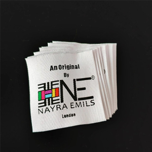 Oem Factory Garment Custom Branded Private Name Logo Double Sided Woven Labels For Clothing