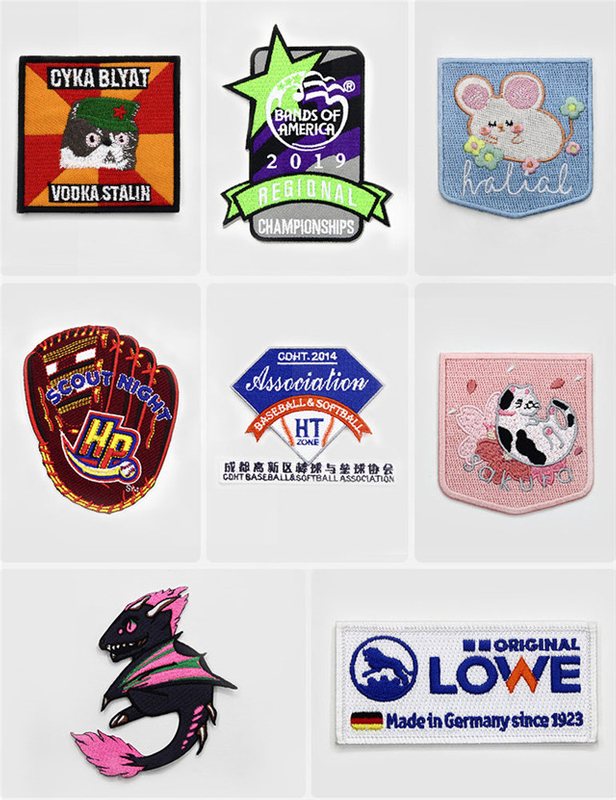 Manufacturer produces custom computer embroidery label color embroidery badge can be hot stick 