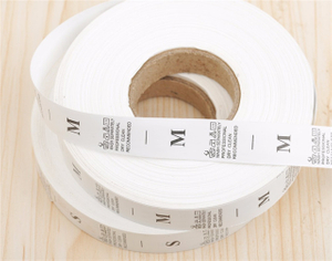 Roll White Garment Washing Care Label Clothing Care Size Tags Washable Labels Nylon Taffeta S-XXL