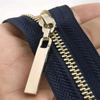  Custom Gold Silver Rose Gold Brass Metal Zipper Copper Metal Teeth Zipper for Leather Jacket Coat Bag Clothing 