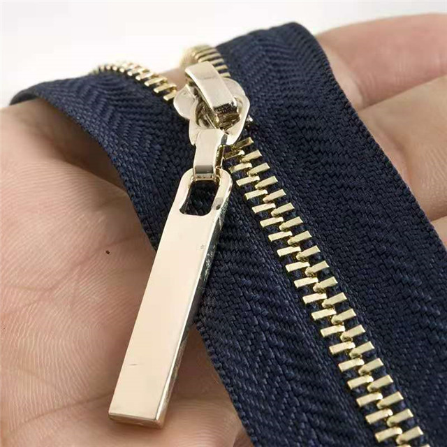  Custom Gold Silver Rose Gold Brass Metal Zipper Copper Metal Teeth Zipper for Leather Jacket Coat Bag Clothing 