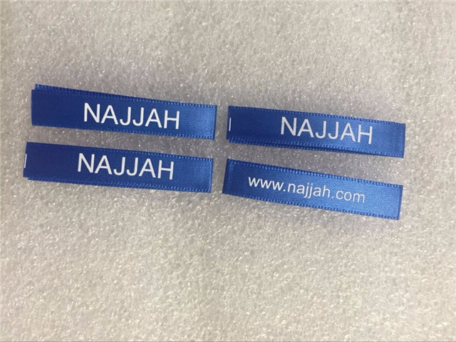 Custom Polyester Satin Garment Clothing Labels Silk Screen Printed One Color Main Label Tag