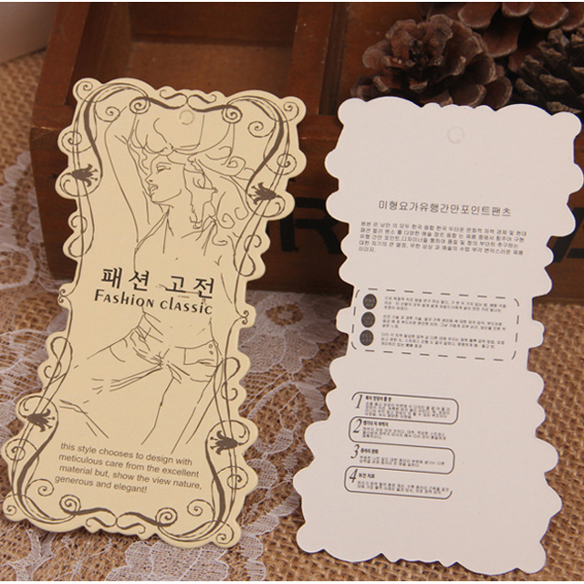 Dongguan factory wholesale swing tags customized lady clothing price hang tag