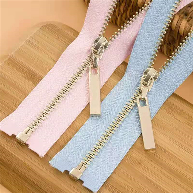  Custom Gold Silver Rose Gold Brass Metal Zipper Copper Metal Teeth Zipper for Leather Jacket Coat Bag Clothing 